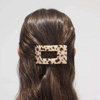 Teleties Blonde Tortoise Small Flat Rectangle Hair Clip