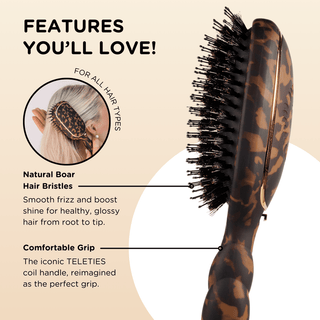 Teleties Boar Bristle Brush - Tortoise