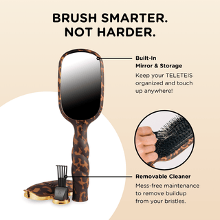 Teleties Boar Bristle Brush - Tortoise
