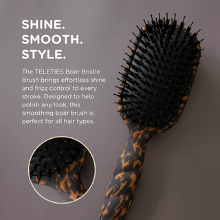 Teleties Boar Bristle Brush - Tortoise