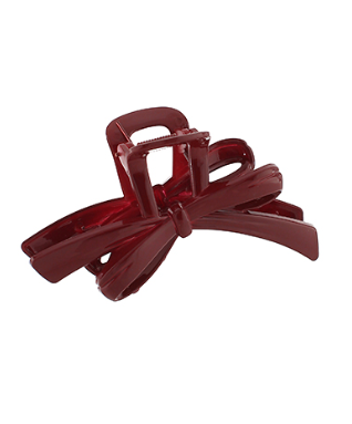 Maroon Bow Hair Clip