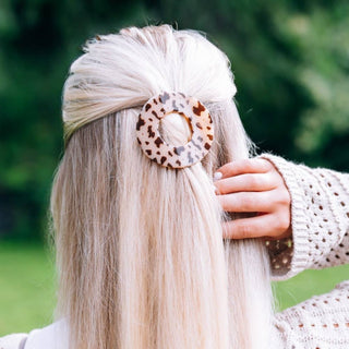 Teleties Blonde Tortoise Small Flat Circle Hair Clip