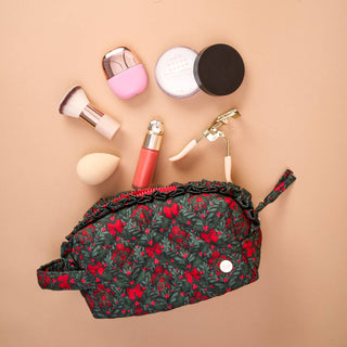 The Darling Effect Essentials Quilted Cosmetic Pouch - A Merry Moment
