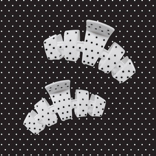 Teleties Classic White Polka Dot Party Large Claw Clip