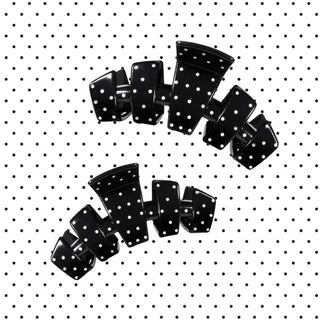 Teleties Classic Black Polka Dot Party Large Claw Clip
