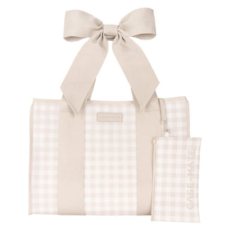 Case-Mate Jelly Tote Bag - Latte Gingham Bow