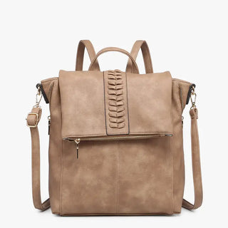 Tan Distressed Convertible Backpack