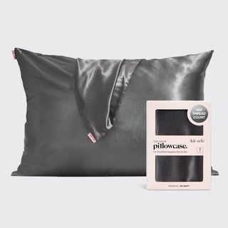 Kitsch Standard Satin Pillowcase - Charcoal