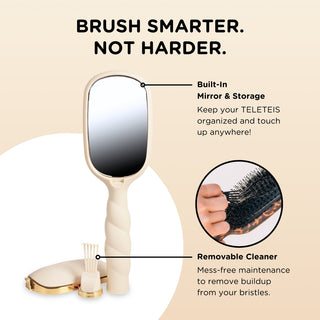 Teleties Boar Bristle Brush - Tan