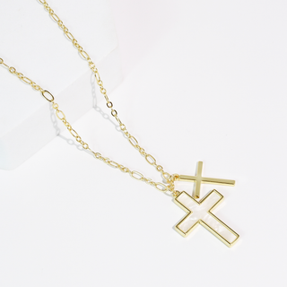 Treasure Jewels Double Tiny Cross Gold