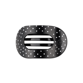 Teleties Black Polka Dot Party Medium Flat Round Hair Clip