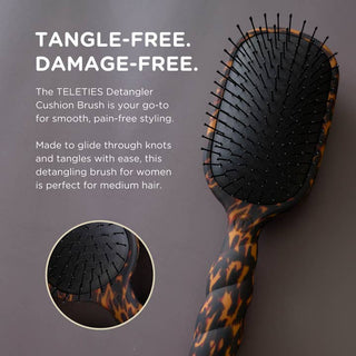 Teleties Detangler Hair Brush for Medium Hair - Tortoise
