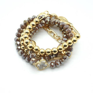 Mink Set of 5 Beaded Bracelets