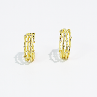 Treasure Jewels Golden Crystal Twist Hoops