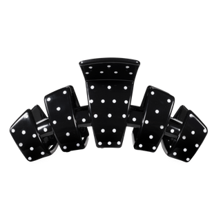 Teleties Classic Black Polka Dot Party Large Claw Clip