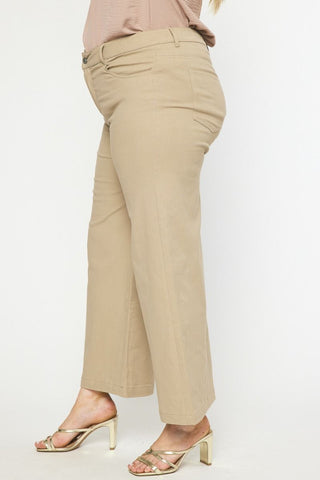 Plus Tan Wide Leg Pants