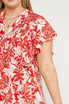 Plus Red Floral Maxi Dress