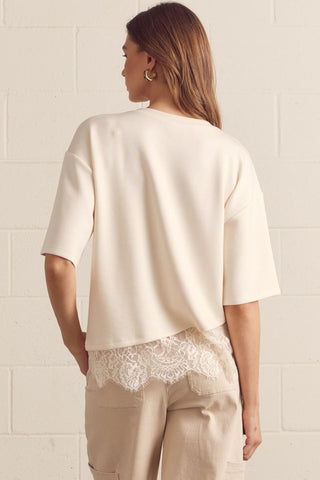Ecru Lace Hem Top