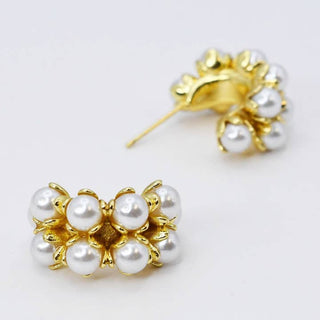 Treasure Jewels Gold/Pearl Hoop Earrings
