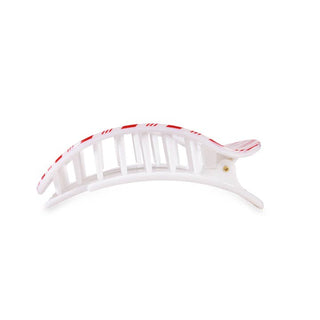Flat Round Hair Clip | Medium | Candy Cane Crush