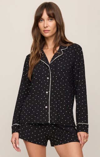 Z Supply Lounge Luxe Dot PJ Top - Black