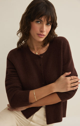 Z Supply Medina Cardigan - Chocolate Cherry