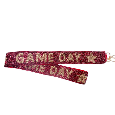 Maroon/Gold Gameday Beaded Strap
