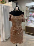 Sherri Hill 55163 - Rose Gold Size 12