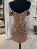 Sherri Hill 55163 - Rose Gold Size 12