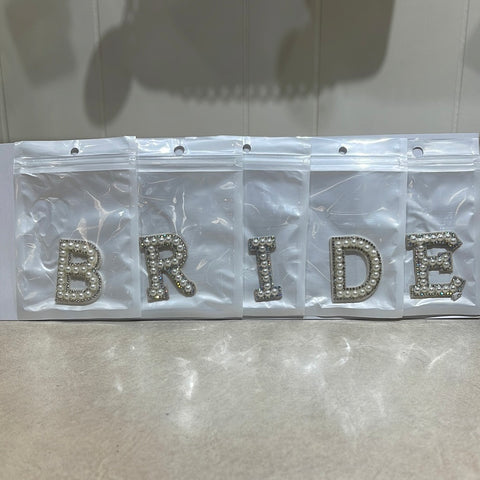 Pearl BRIDE Letter Patch Set