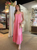 Z Supply Lido Slub Maxi Dress - Flamingo