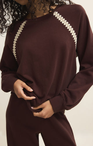 Z Supply All Around Sweatshirt - Chocolate Cherry