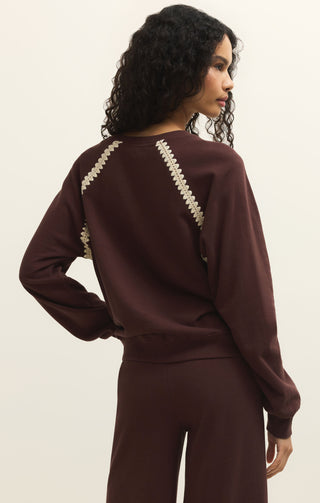 Z Supply All Around Sweatshirt - Chocolate Cherry