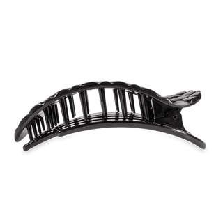 Teleties Jet Black Quilted Large Flat Round Hair Clip