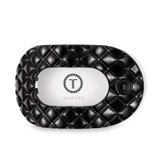 Teleties Jet Black Quilted Large Flat Round Hair Clip