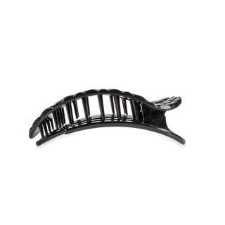Teleties Jet Black Quilted Medium Flat Round Hair Clip