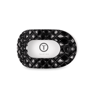 Teleties Jet Black Quilted Medium Flat Round Hair Clip