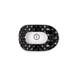 Teleties Jet Black Quilted Small Flat Round Hair Clip