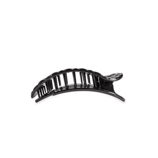 Teleties Jet Black Quilted Small Flat Round Hair Clip