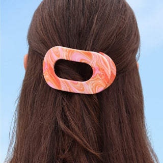 Just Keep Swimming Medium Flat Round Hair Clip