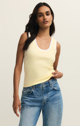 Z Supply Sirena Colorblocked Rib Tank - Pineapple