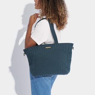 Katie Loxton Quilted Tote Bag - Dusty Navy