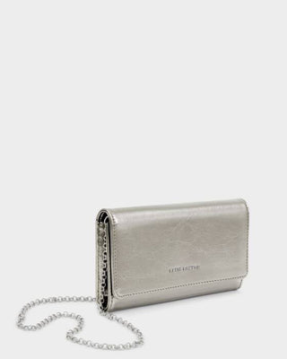 Katie Loxton Zea Patent Crackle Purse Crossbody - Pewter Patent
