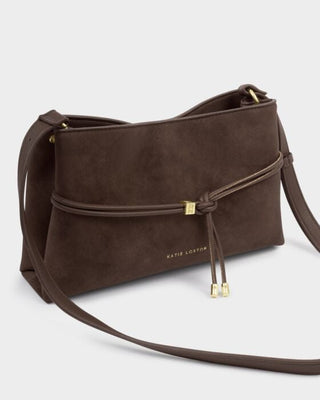 Katie Loxton Lori Suedette Belted Crossbody Bag - Bitter Chocolate