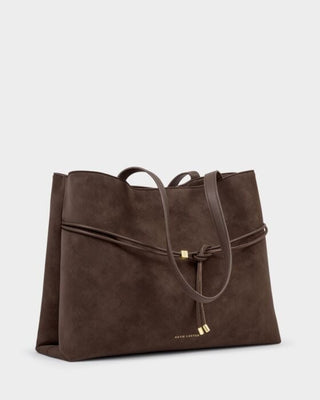 Katie Loxton Lori Suedette Tote Bag - Chocolate