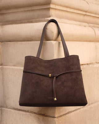 Katie Loxton Lori Suedette Tote Bag - Chocolate
