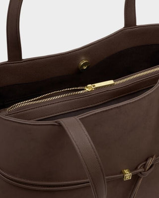 Katie Loxton Lori Suedette Tote Bag - Chocolate