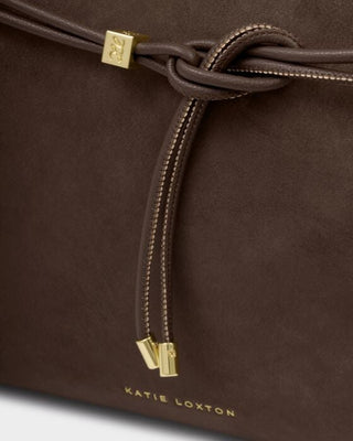 Katie Loxton Lori Suedette Tote Bag - Chocolate
