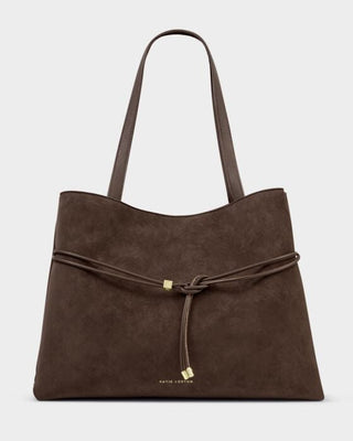 Katie Loxton Lori Suedette Tote Bag - Chocolate
