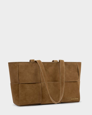 Katie Loxton Taya Woven Suedette Tote Bag - Caramel